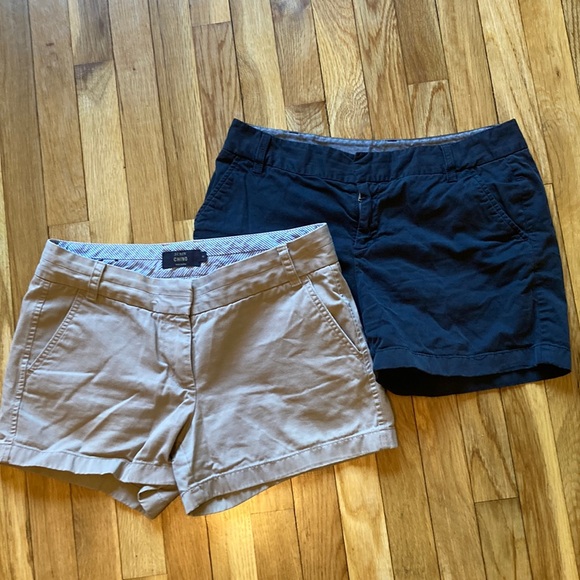 J. Crew Pants - 2 pair cotton shorts size 6, tan and black